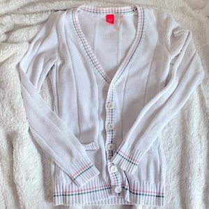 White TNA button up cardigan sweater XS/S